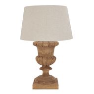 Delaney Natural Wash Fluted Lamp With Linen Shade - Thumb 1
