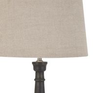 Delaney Grey Bead Candlestick Lamp With Linen Shade - Thumb 2