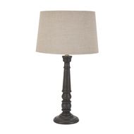 Delaney Grey Bead Candlestick Lamp With Linen Shade - Thumb 1