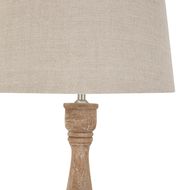 Delaney Natural Wash Candlestick Lamp With Linen Shade - Thumb 2