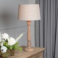 Delaney Natural Wash Candlestick Lamp With Linen Shade - Thumb 6