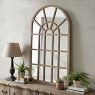 Copgrove Collection Arched Paned Wall Mirror - Thumb 4