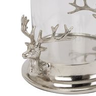 Silver Stag Heads Hurricane Lantern - Thumb 2