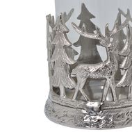 Silver Stag Scene Hurricane Lantern - Thumb 2