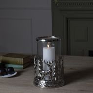 Silver Stag Scene Hurricane Lantern - Thumb 5