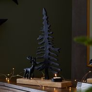 Large Cast Tree And Stag Black Candle Holder Ornament - Thumb 3