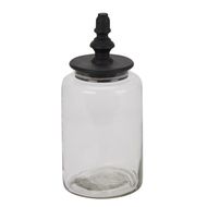 Black Finial Tall Glass Canister - Thumb 1