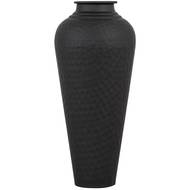 Matt Black Hammered Vase With Lid - Thumb 3