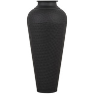 Matt Black Hammered Vase With Lid - Thumb 5