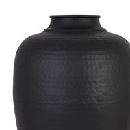 Matt Black Large Hammered Vase With Lid - Thumb 2