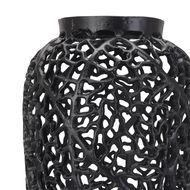 Black Cast Lattice Large Vase - Thumb 2