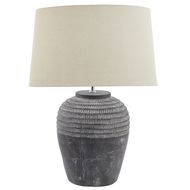 Amalfi Grey Stone Carved Lamp - Thumb 1