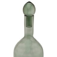 Smoked Sage Glass  Tall Bottle With Stopper - Thumb 2