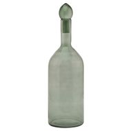 Smoked Sage Glass  Tall Bottle With Stopper - Thumb 1