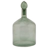 Smoked Sage Glass Bottle With Stopper - Thumb 1