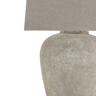 Athena Aged Stone Tall Table Lamp With Linen Shade - Thumb 2