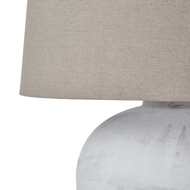 Athena Aged Stone Tall Table Lamp With Linen Shade - Thumb 3