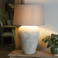 Athena Aged Stone Tall Table Lamp With Linen Shade - Thumb 7