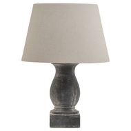 Amalfi Grey Pillar Table Lamp With Linen Shade - Thumb 1