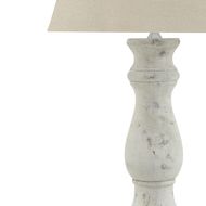 Darcy Antique White Candlestick Table Lamp With Linen Shade - Thumb 2