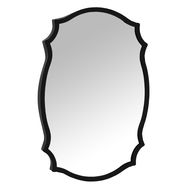 Matt Black Ornate Curved Mirror - Thumb 1