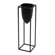 Matt Black Bullet Planter On Black Frame - Thumb 1