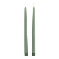 Luxe Collection S/2 Sage LED Wax Dinner Candles - Thumb 2
