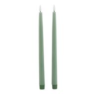 Luxe Collection S/2 Sage LED Wax Dinner Candles - Thumb 1