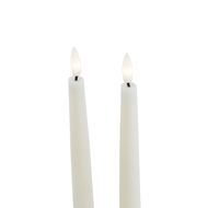 Luxe Collection S/2 Taupe LED Wax Dinner Candles - Thumb 2