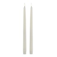 Luxe Collection S/2 Taupe LED Wax Dinner Candles - Thumb 3