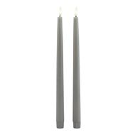 Luxe Collection S/2 Grey LED Wax Dinner Candles - Thumb 2
