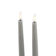 Luxe Collection S/2 Grey LED Wax Dinner Candles - Thumb 3
