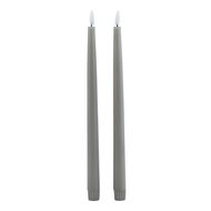 Luxe Collection S/2 Grey LED Wax Dinner Candles - Thumb 1