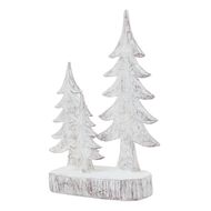 Small Three Snowy Pine Tree Sculpture - Thumb 1