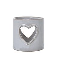 White Ceramic Heart Cut-Out Tealight Holder - Thumb 1