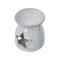 White Ceramic Star Cut-Out Wax Melt Tealight Holder - Thumb 3