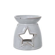 White Ceramic Star Cut-Out Wax Melt Tealight Holder - Thumb 1