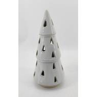 Medium White Ceramic Cut-Out Tree With LED Lights - Thumb 1