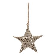 The Noel Collection Medium Wicker Star Decoration - Thumb 1