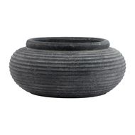 Amalfi Grey Round Ribbed Planter - Thumb 1