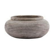 Siena Brown Round Ribbed Planter - Thumb 1