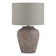 Siena Brown Table Lamp With Linen Shade - Thumb 1