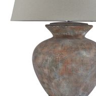 Siena Brown  Round Table Lamp With Linen Shade - Thumb 2
