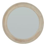 Washed Wood Round Framed Mirror - Thumb 1
