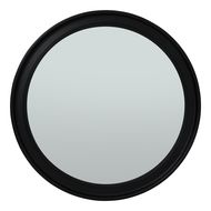 Black Wood Round Framed Large Mirror - Thumb 1