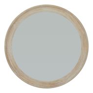 Washed Wood Round Framed Large Mirror - Thumb 1