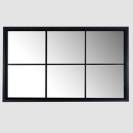 Black Wood Large Window Mirror - Thumb 2