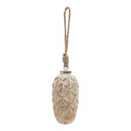 Antique White Wash Pine Cone Bauble - Thumb 1
