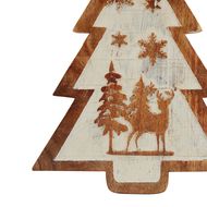 Natural Wooden Snow Scene Tree Decoration - Thumb 2