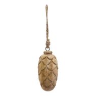 Natural Wooden Pine Cone Bauble - Thumb 1